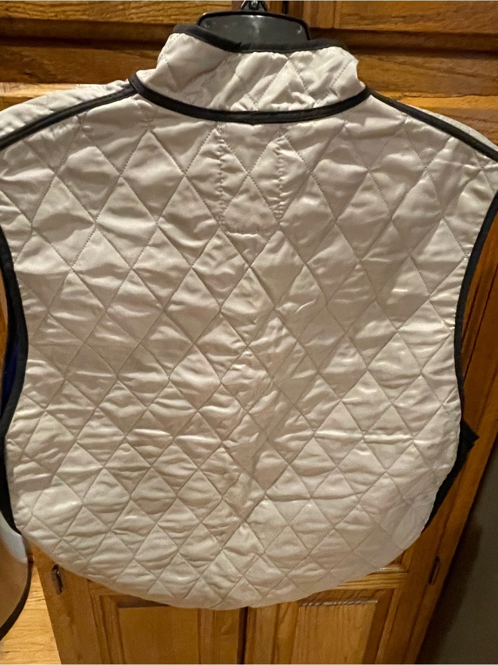 Hydration Quilted Sleeveless Vest in White with Black Trim